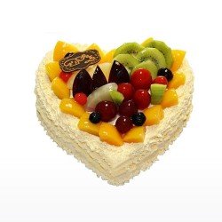 Heart Shape Fresh Fruit Cake